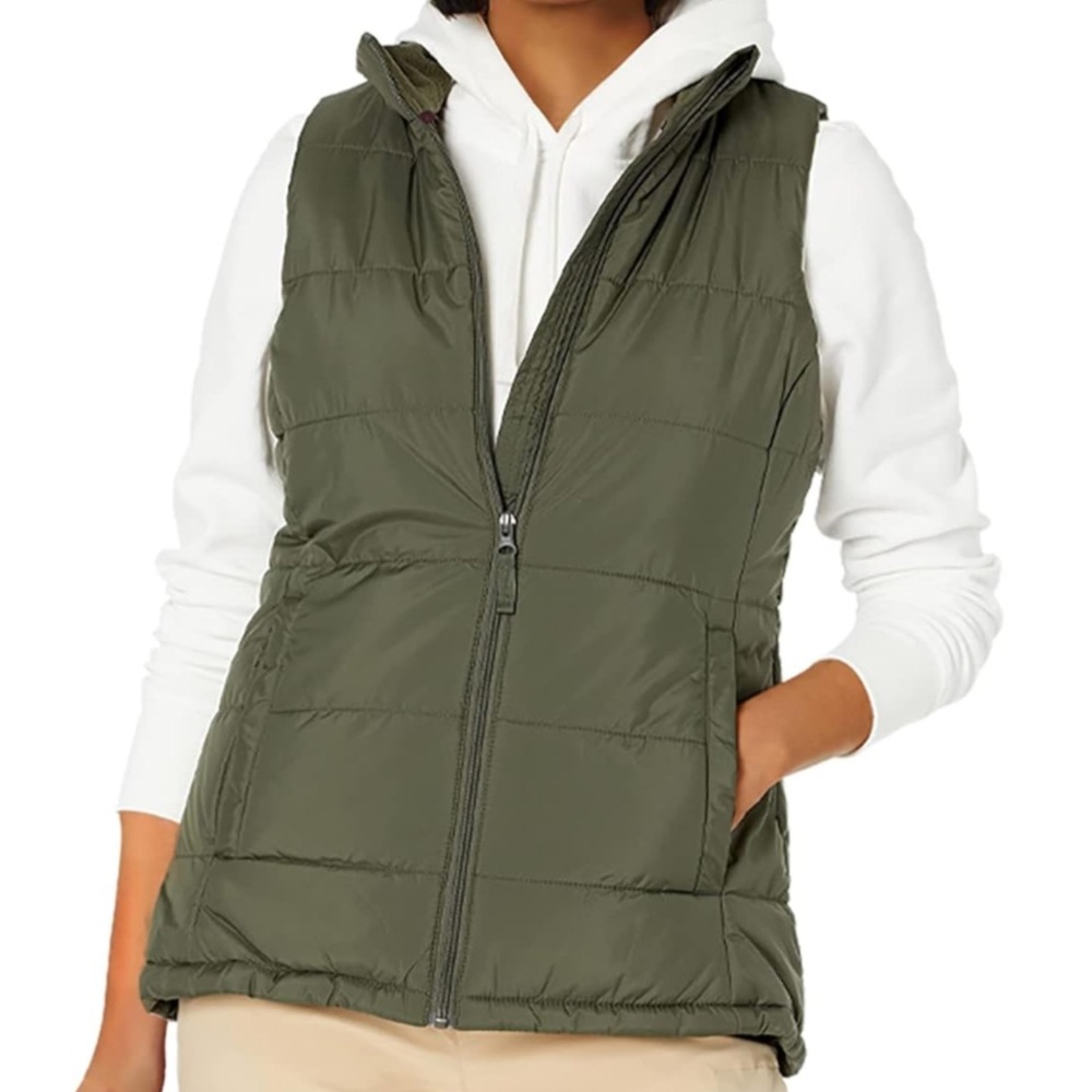 Olive green Puffer Vest Large